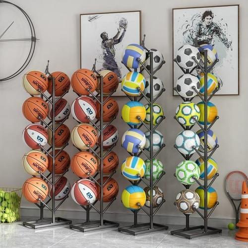 篮球收纳架多层球架铁艺立式足球篮球羽毛球架球类摆放架展示架